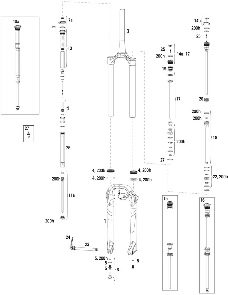 ROCKSHOX Repuestos Lyrik RC (B1 / 2016-2017) 27,5"