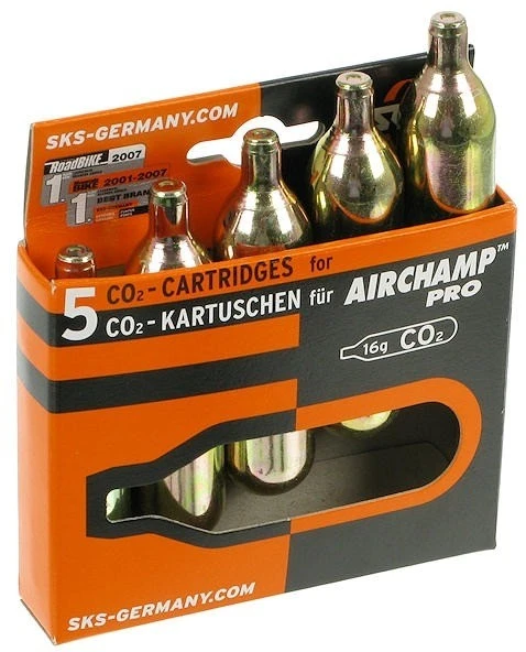 SKS Cartuchos CO2 De Repuesto Sin Rosca 16 G - 5 Piezas