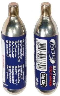 BBB Cartuchos CO2 De Repuesto AirTanks BMP-35 Con Rosca 16 G - 2 Piezas